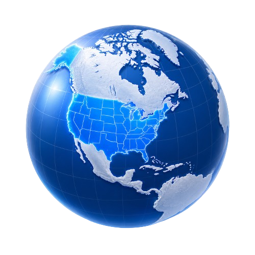 United States focused globe